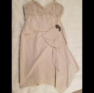 BCBG Max Azria beige strapless dress